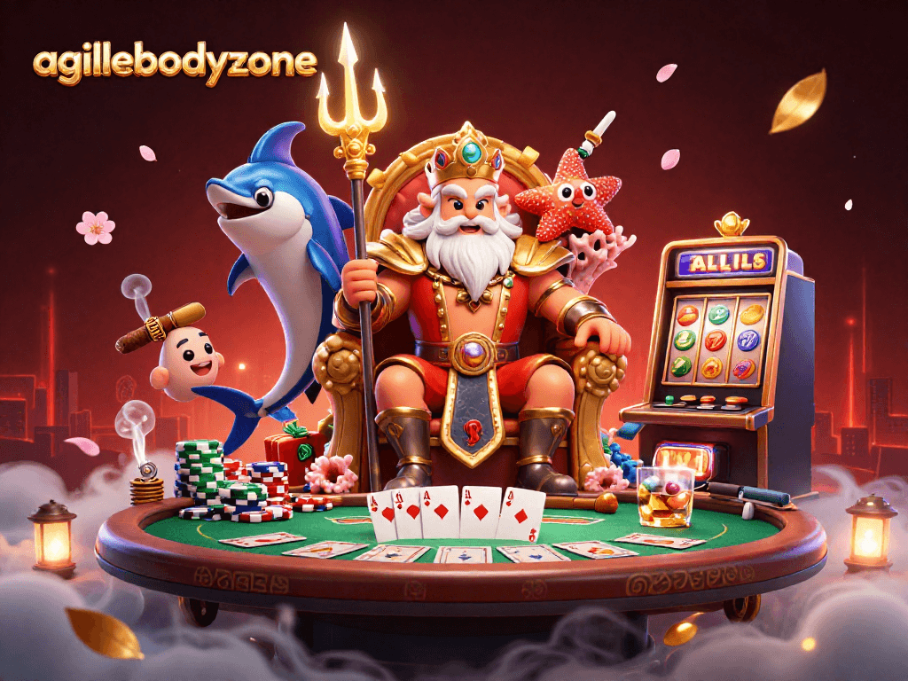 Engage with agilebodyzone's vibrant slot scene featuring Neptune and exciting poker elements