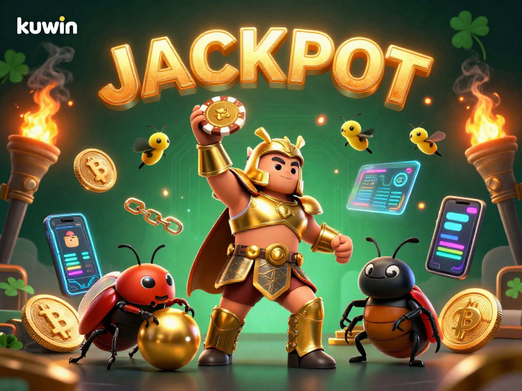 Play and win with kuwin at this vibrant casino illustration featuring exciting gaming elements.