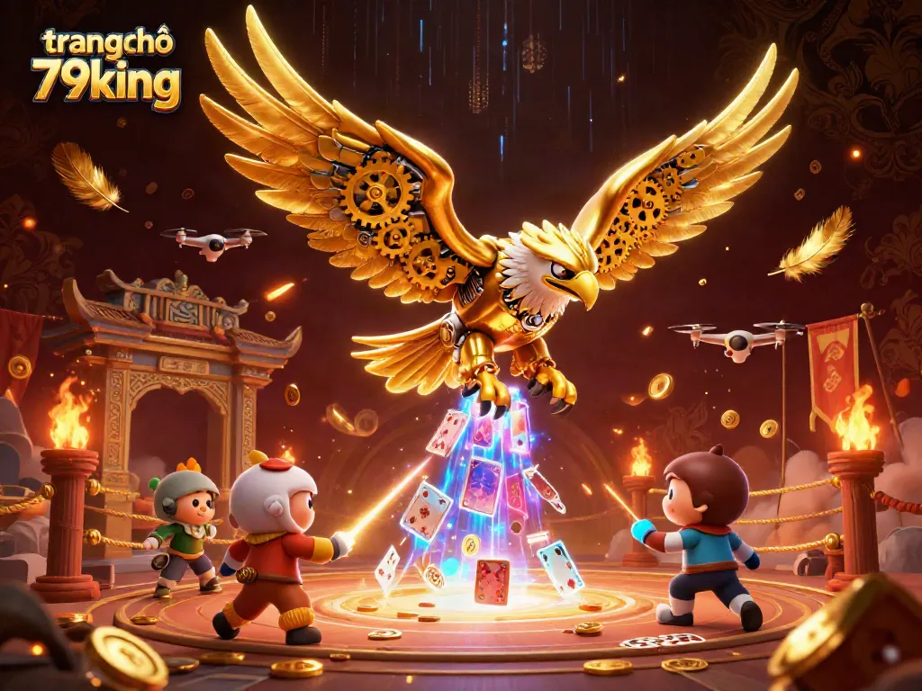 Experience the thrill of trang chủ 79king through a dynamic casino scene featuring a golden eagle and betting elements.
