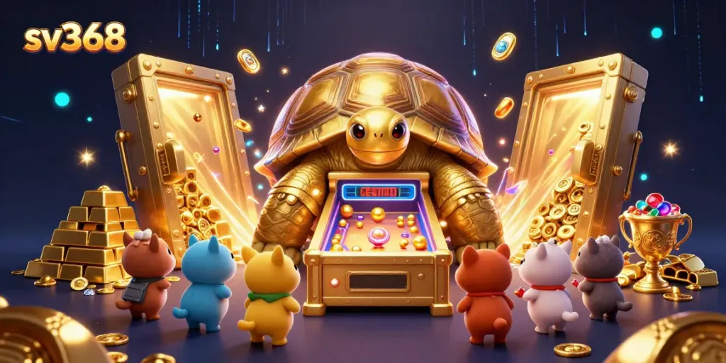 Engage with sv368's thrilling gaming experience in a vibrant, interactive casino scene.