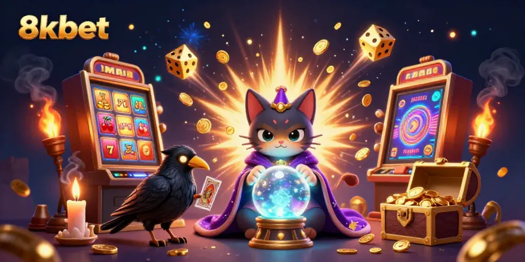 Engage with 8xbet's enchanting gaming world with booming slot machines and mystical characters.