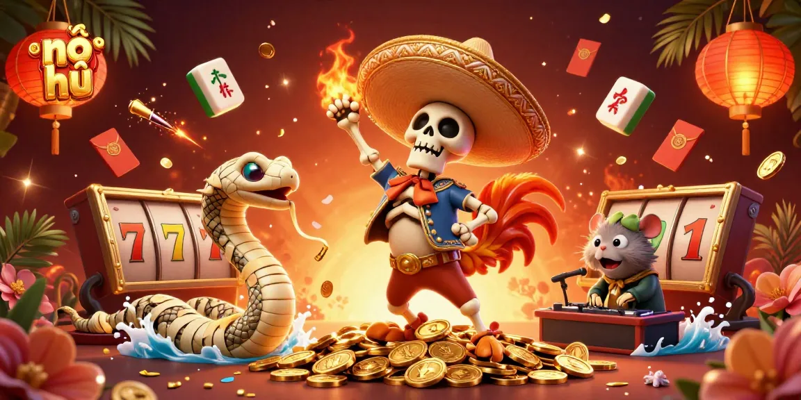 Experience nổ hũ excitement with dynamic 3D gambling elements and lively characters.