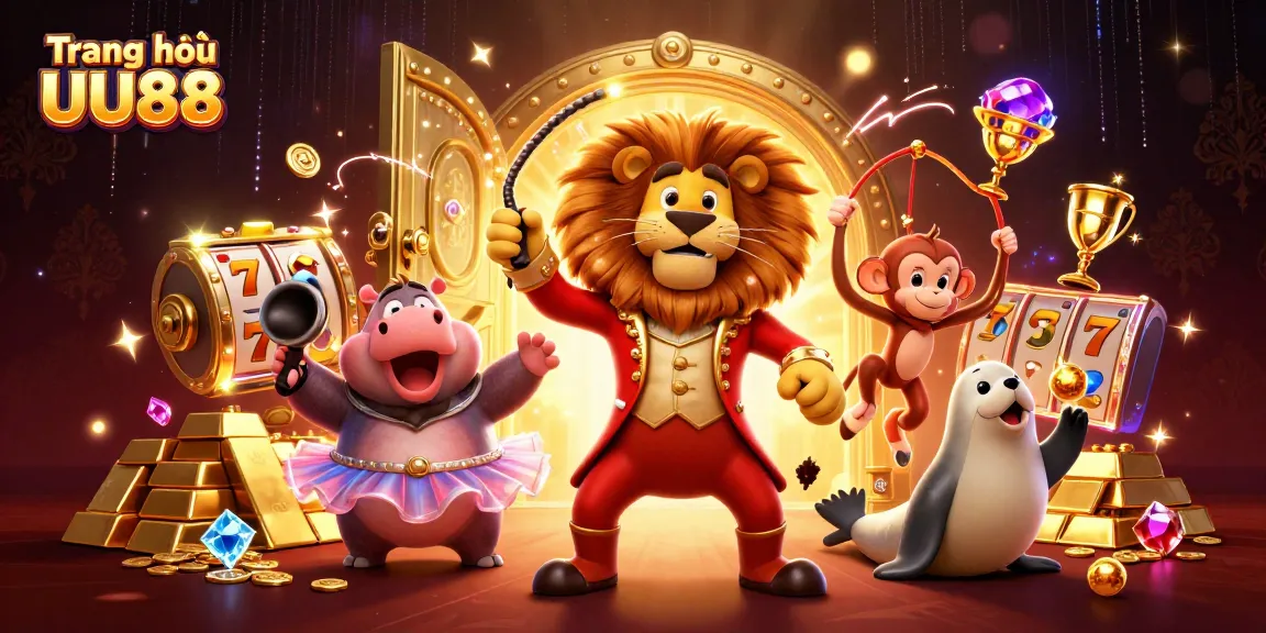 Engage in thrilling casino play at Trang chủ UU88 with vibrant characters and sparkling symbols.