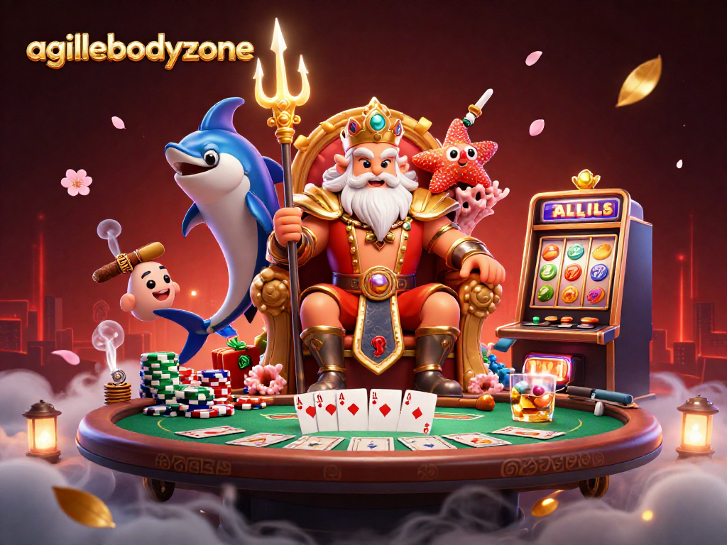 Engage with agilebodyzone's vibrant slot scene featuring Neptune and exciting poker elements