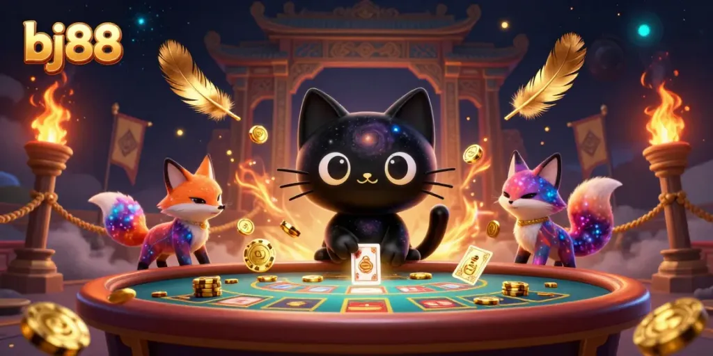 Engage in thrilling gameplay at bj88, with luxurious casino elements and vibrant characters enriching the experience.