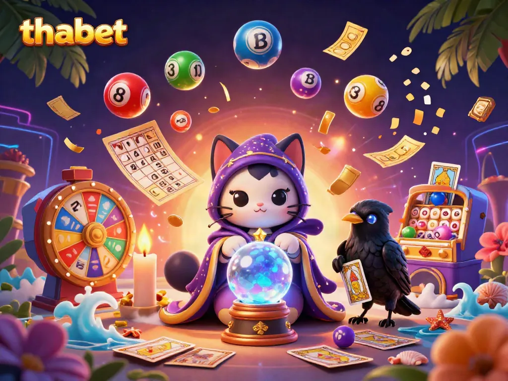Experience thrilling action at THABET with vibrant lottery games and mystical characters.