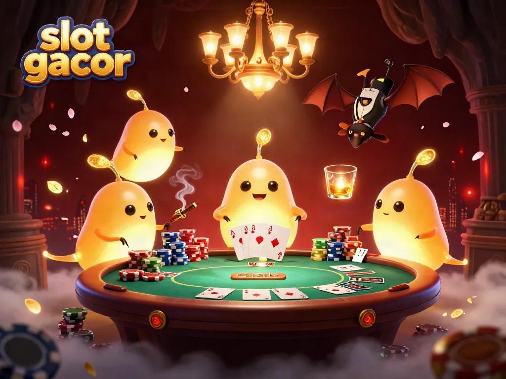 Experience excitement with slot gacor scenes featuring bioluminescent glowworms in a vibrant casino