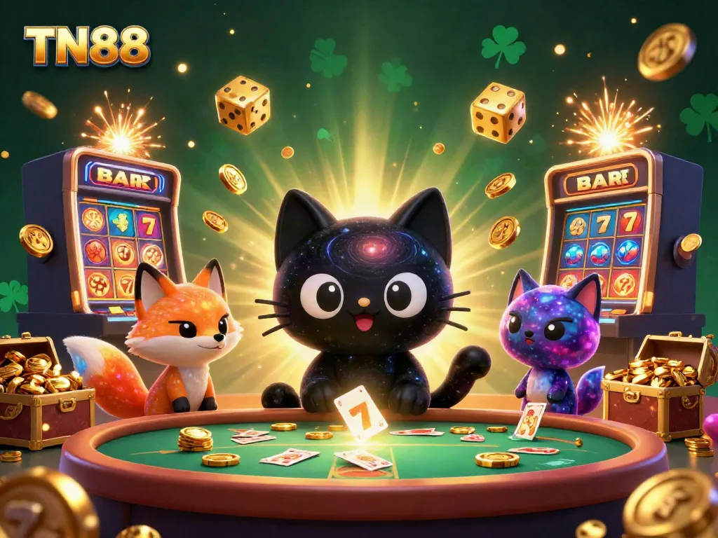 Celebrate winnings at TN88 with cosmic casino charm and vibrant gaming elements