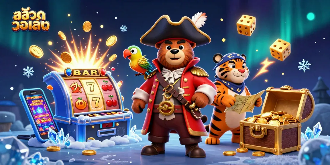 Experience สล็อตวอเลท magic through a vibrant scene filled with playful characters and dynamic gaming elements.