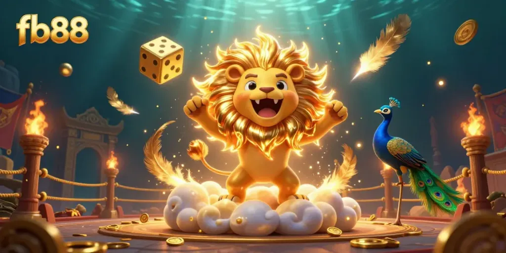 Engage in winning strategies at fb88 with a vibrant 3D casino scene depicting thrilling games and action.
