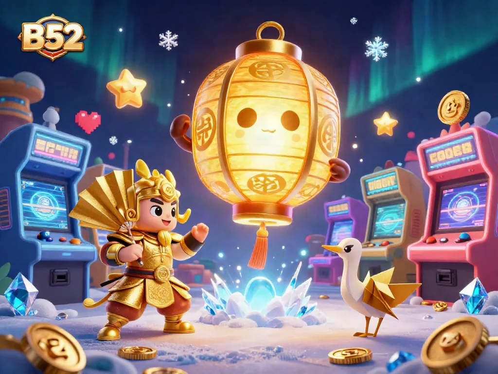 Play exciting B52 casino games with vibrant scenes filled with gold and interactive elements.