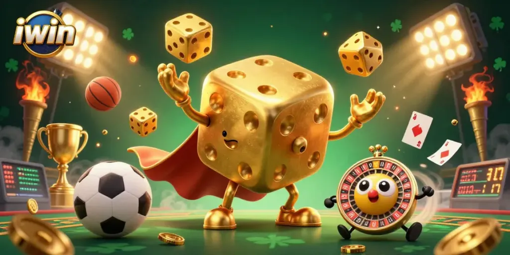Experience thrilling gameplay with iwin's 3D casino dice golem and dynamic sports elements.