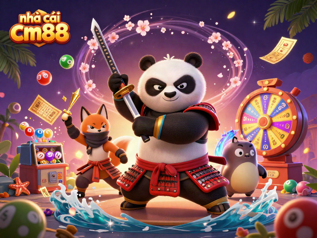 Engage with the vibrant gaming energy at nhà cái cm88, showcasing a lively lottery and casino scene.
