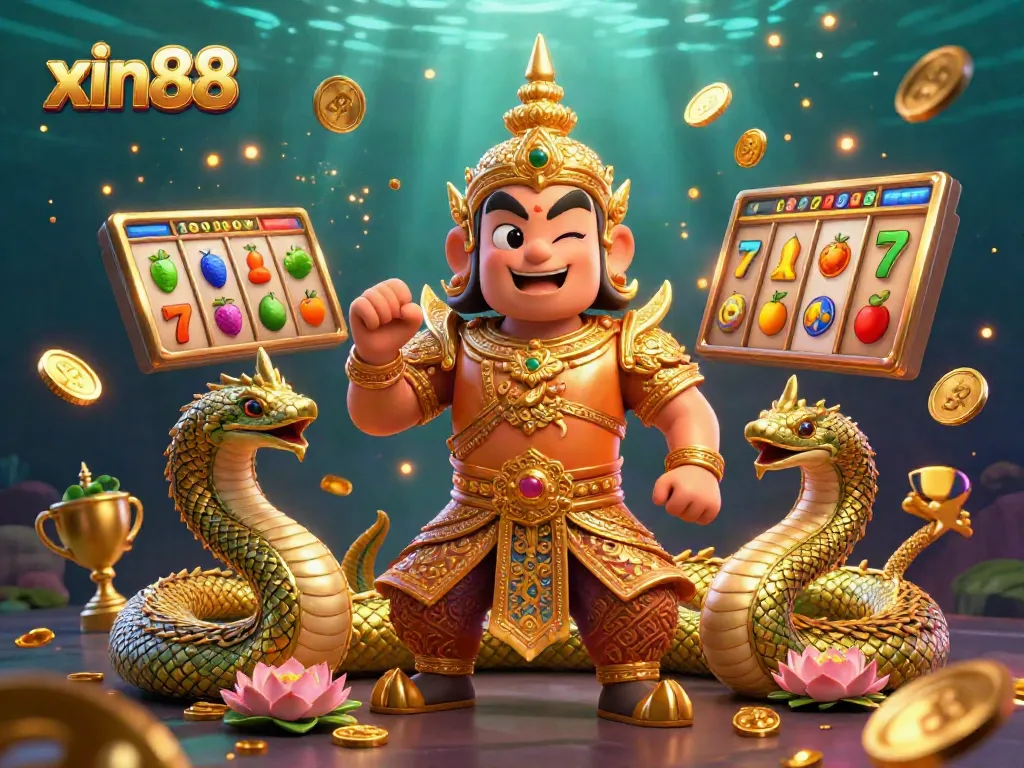 Experience the thrill at xin88 with vibrant slot games and captivating visuals in an exciting 3D illustration.
