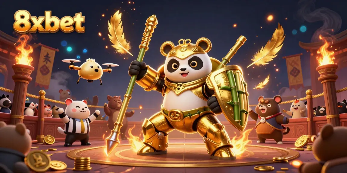 Experience thrilling 8xbet casino action with dynamic mech-suit characters and atmosphere.